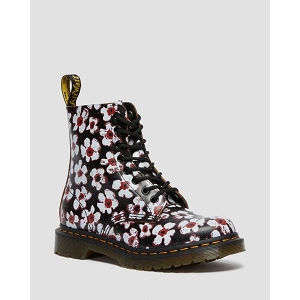 DOC MARTENS 1460 PASCAL BLACK RED PANSY FAYRE<br>Multicolore
