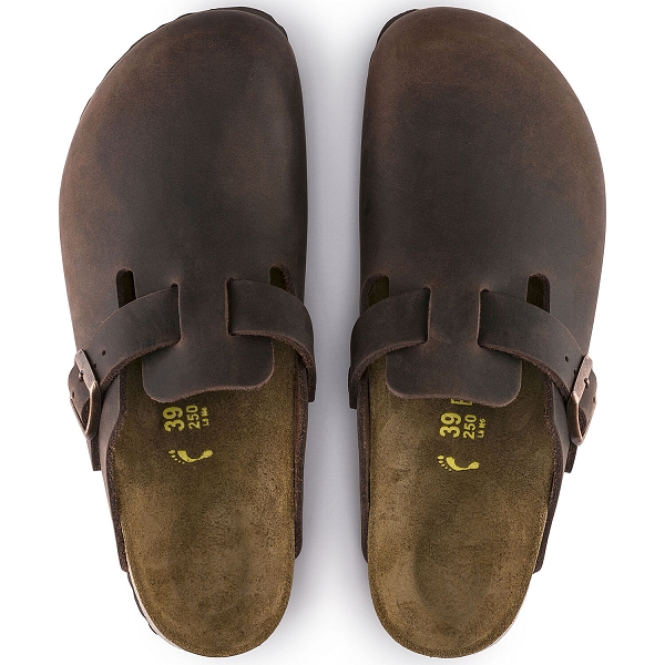 Birkenstock sabot boston habana cuir gras 860133 narrow fit marron9382702_6