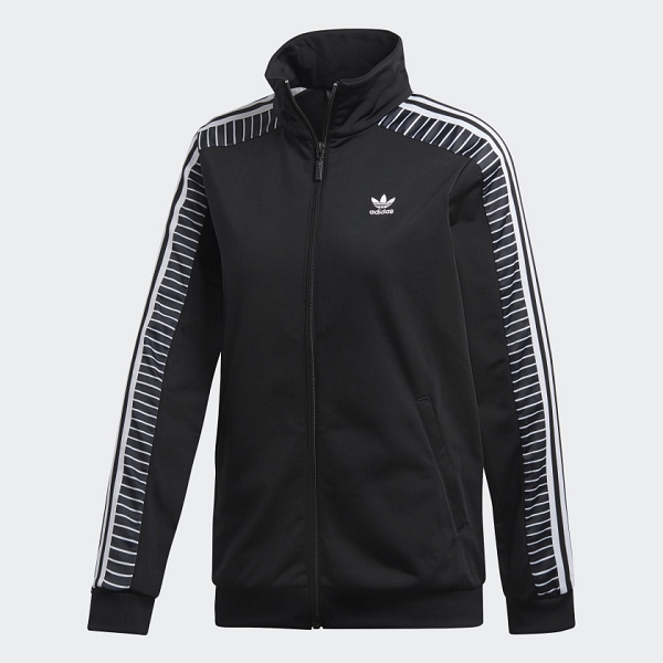 Adidas textile veste track top black du9879 noir