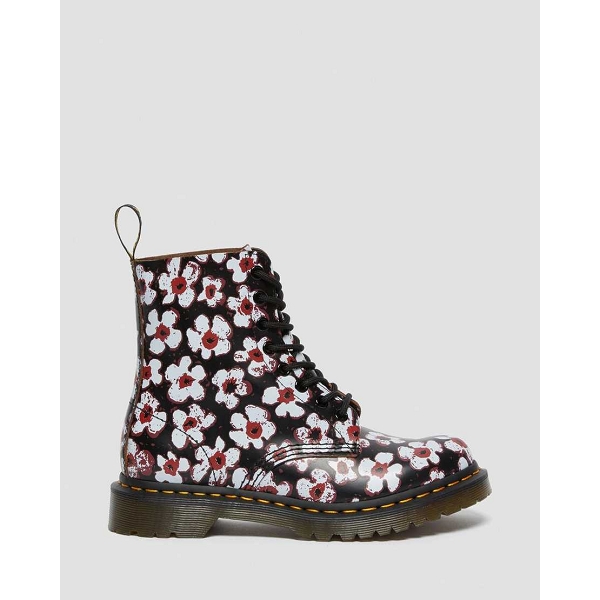 Doc martens bottines et boots 1460 pascal black red pansy fayre multicoloreC276601_2