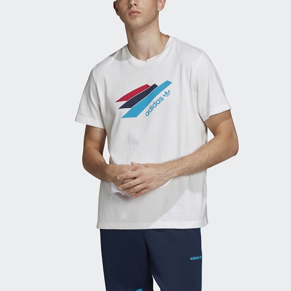 Adidas textile tee shirt palemston tee blanc