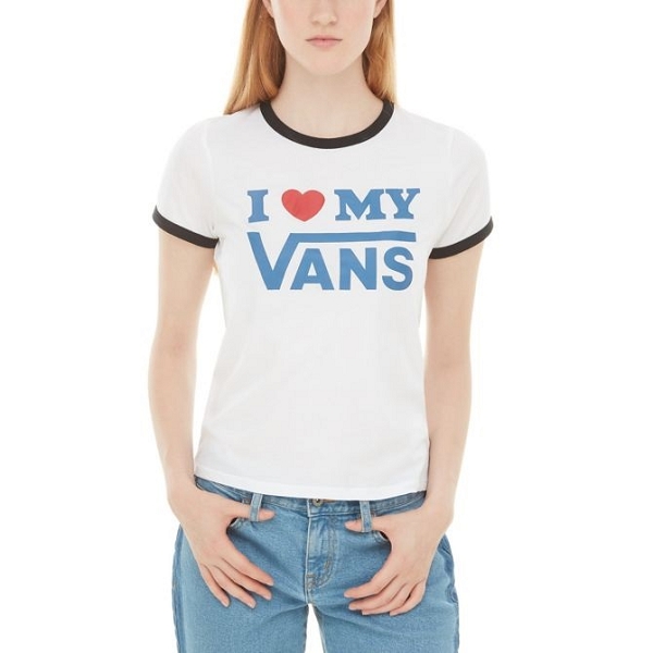 Vans textile tee shirt wm vans loveee ringer blancE007001_2