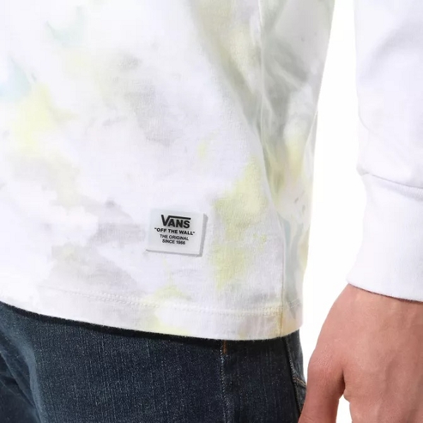 Vans textile tee shirt elevated tie dy vn0a49k8wht1 blancE061101_5