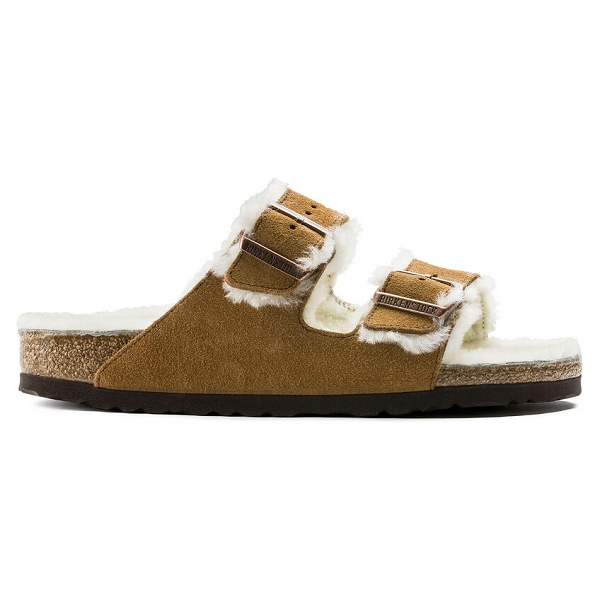 Birkenstock mules arizona en fourrure d’agneau 1001128 marronE218601_3