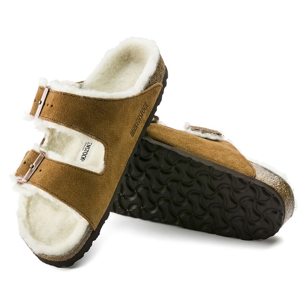 Birkenstock mules arizona en fourrure d’agneau 1001128 marronE218601_4