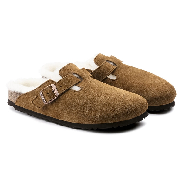 Birkenstock fermees boston vl shearling mink 1001141 marronE232101_3