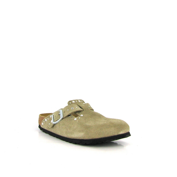Birkenstock sabot boston rivets suede 1030418 marron