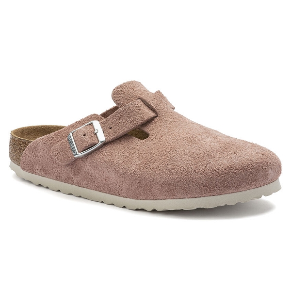 Birkenstock mules boston suede leather 1023279 rose