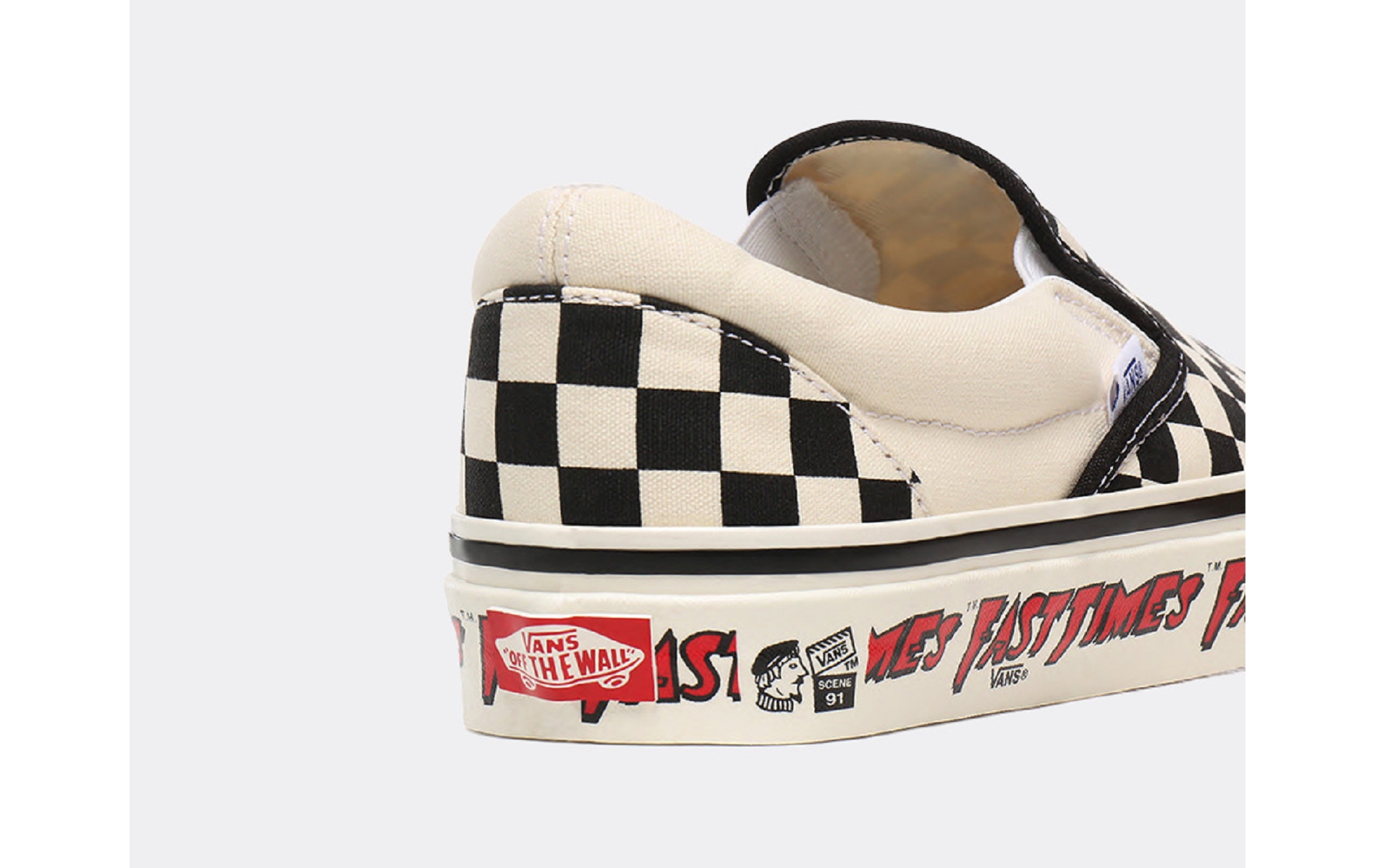 Vans u classic slip on fast time vnoa3jexwvp1 noir